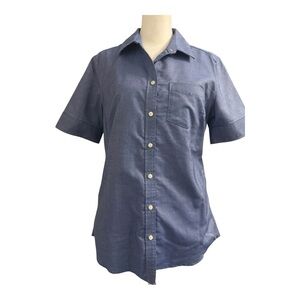 Port Authority Women’s Blue Short Sleeve Button Up Shirt Medium